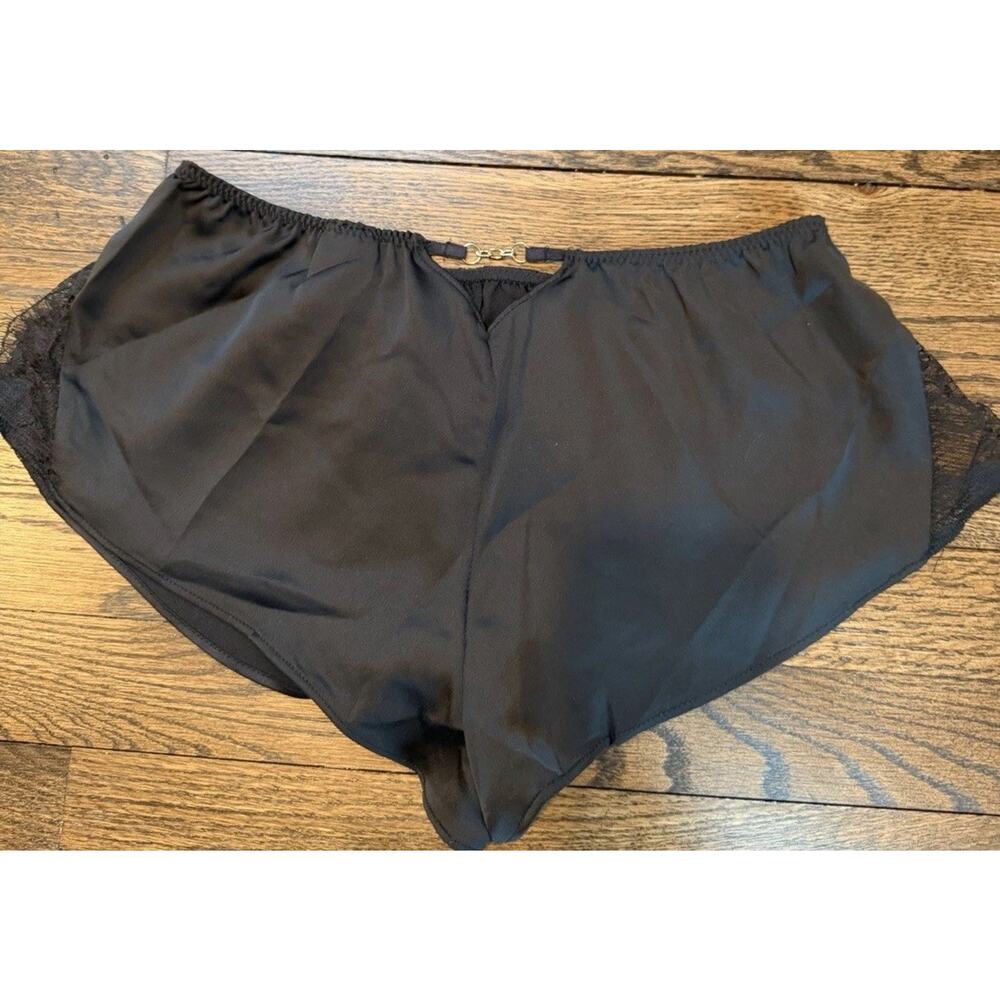 Etam Black Sleep Shorts Gold Accent Women's Sz S NEW